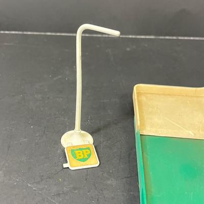 LOT 66: Vintage Matchbox BP Service Station Playset and Racing Car Transporter Truck