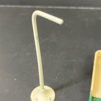 LOT 66: Vintage Matchbox BP Service Station Playset and Racing Car Transporter Truck