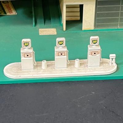 LOT 66: Vintage Matchbox BP Service Station Playset and Racing Car Transporter Truck