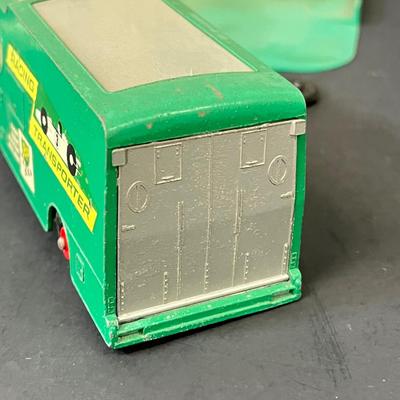 LOT 66: Vintage Matchbox BP Service Station Playset and Racing Car Transporter Truck