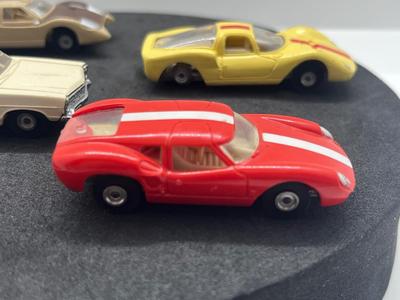 LOT 83: Vintage Aurora "Cigar Box" Cars - Ford "J", Dino Ferrrari, Lola GT and Ford XL 500