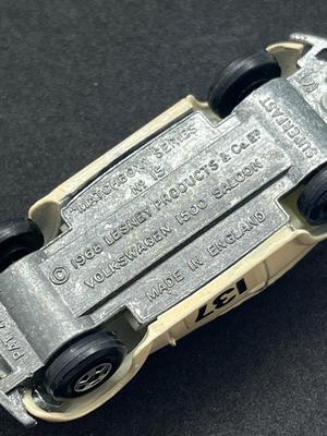 LOT 86: Vintage Lesney Matchbox - Chevrolet Impala Taxi, Volkswagon 1500 Saloon, Pickford Removal Van, Jeep Gladiator and Boat with Trailer