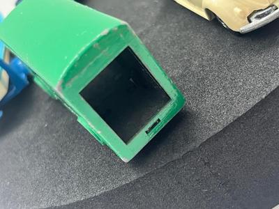 LOT 86: Vintage Lesney Matchbox - Chevrolet Impala Taxi, Volkswagon 1500 Saloon, Pickford Removal Van, Jeep Gladiator and Boat with Trailer