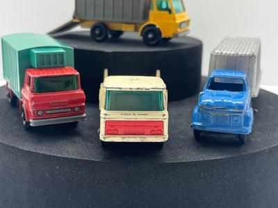 LOT 134: Vintage Lesney Matchbox Vehicles - Refrigerator Truck, Girder Truck, Cattle Truck and More