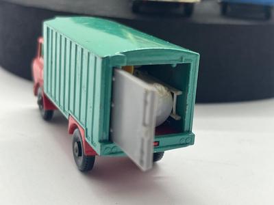LOT 134: Vintage Lesney Matchbox Vehicles - Refrigerator Truck, Girder Truck, Cattle Truck and More