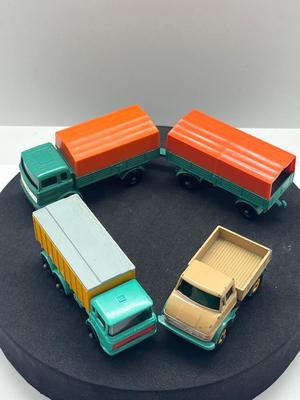 LOT 137: Vintage Lesney Matchbox Vehicles - "Unimog", Mercedes Trailer and More