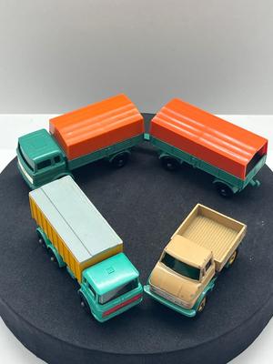 LOT 137: Vintage Lesney Matchbox Vehicles - "Unimog", Mercedes Trailer and More