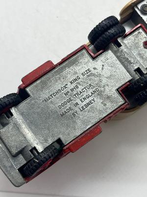 LOT 140: Vintage Lesney Matchbox King Size Vehicles - Ford Tractor, Transporter and Articulated Horse Van