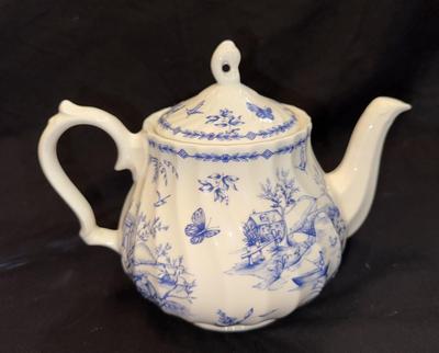Blue and White Churchill Teapot