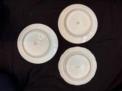 Limoges Red and Gold Lot of 3 Exquisite Dinner Plates