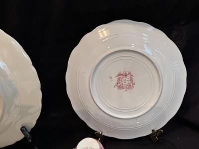 Lot of 9 Pieces of Beautiful Antique & Vintage Red and White China