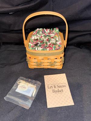 5" Longaberger Basket with Original Lining and Plastic 2000 Let It Snow