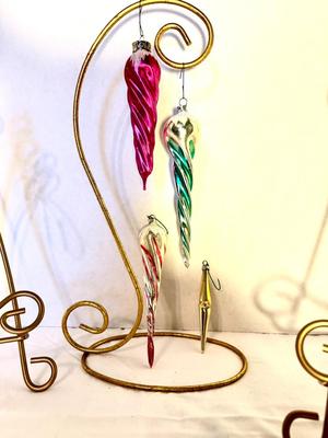 Vintage Mercury Glass Icicle Ornaments Lot of 4