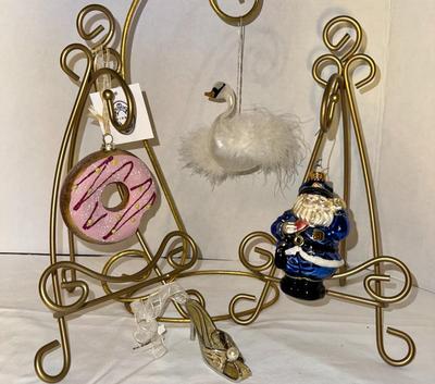 Specialty Christmas Ornaments Policeman Swan Donut