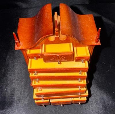 Chippendale Style - Heavy - Wooden Highboy - 11 Working Drawers 1:12