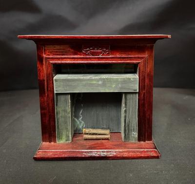 Wooden Fireplace with Mantle 1:12 Miniature Dollhouse Furniture
