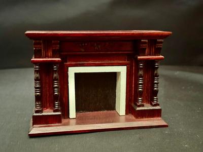 Wooden Fireplace with Mantle 1:12 Miniature Dollhouse Furniture