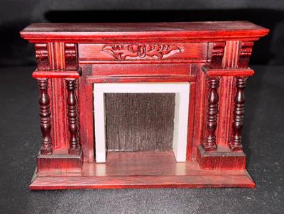 Wooden Fireplace with Mantle 1:12 Miniature Dollhouse Furniture