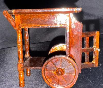 Bar cart with working drawer and door 1:12 Vintage Miniature Dollhouse Furniture