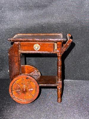 Bar cart with working drawer and door 1:12 Vintage Miniature Dollhouse Furniture