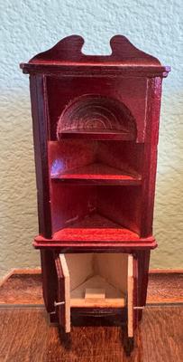 Wooden Corner Cabinet Vintage Miniature Dollhouse Furniture 1:12 Scale
