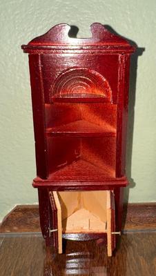 Wooden Corner Cabinet Vintage Miniature Dollhouse Furniture 1:12 Scale