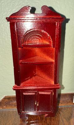 Wooden Corner Cabinet Vintage Miniature Dollhouse Furniture 1:12 Scale