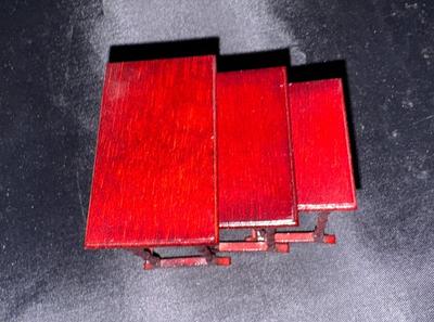 Wooden Nesting Tables Vintage Miniature Dollhouse Furniture 1:12 Scale