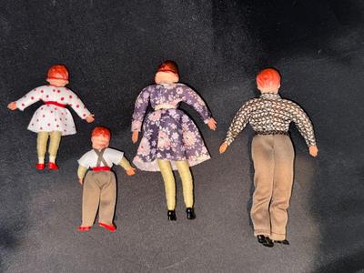 Caco Germany Vintage Miniature Dollhouse Family