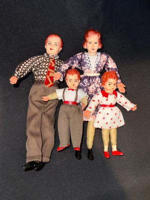 Caco Germany Vintage Miniature Dollhouse Family