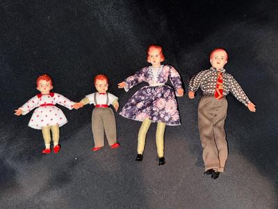 Caco Germany Vintage Miniature Dollhouse Family