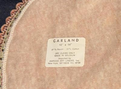 Garland Area Rug for Vintage Miniature Dollhouse 10" x 14" Amrose Art LInens Made in Belgium