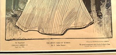 Antique Framed Chicago American Art Supplement April 1, 1906