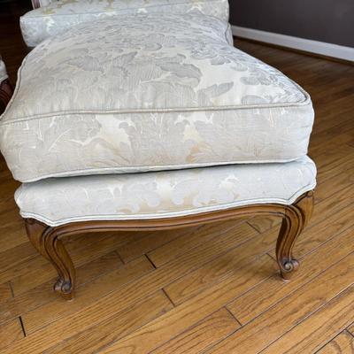 Pair of Ethan Allen Versailles Arm Chairs with Ottoman (LR-BM)