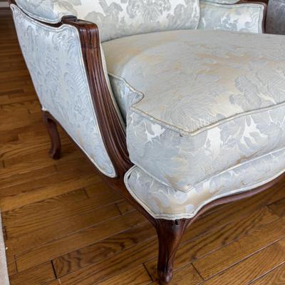 Pair of Ethan Allen Versailles Arm Chairs with Ottoman (LR-BM)
