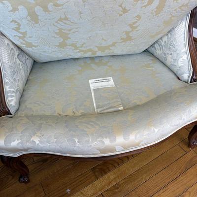 Pair of Ethan Allen Versailles Arm Chairs with Ottoman (LR-BM)