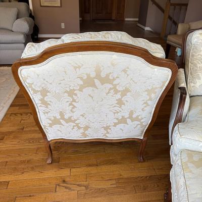 Pair of Ethan Allen Versailles Arm Chairs with Ottoman (LR-BM)