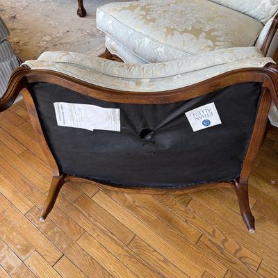 Pair of Ethan Allen Versailles Arm Chairs with Ottoman (LR-BM)