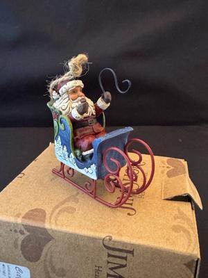 Jim Shore Santa in Sleigh Hanging Ornament