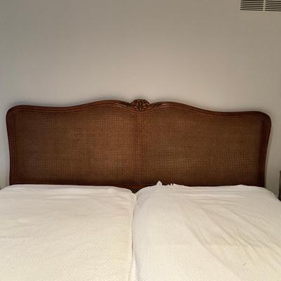A202 Vintage King French Country Cane Headboard