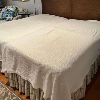 A203 Two Cotton Chevron Blankets