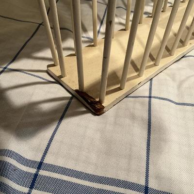 A217 White Wicker Bed Tray With Extra Tray