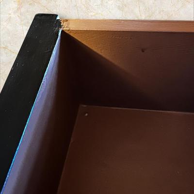 Sale Photo Thumbnail #364: Cabinet/Sideboard  in the Master Bedroom 40" W x 13" D x 39"H
Double door cabinet with shelf inside and 3 upper drawers. The front of the cabinet is accented with a cast iron piece mounted on the door face. Very unique piece!