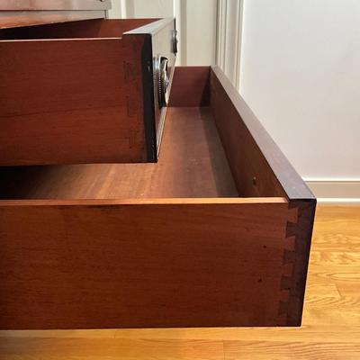 B225 Vintage Hepplewhite-Style Mahogany Tambour Door Secretary Writing Desk With Thonet Bentwood Bistro Cane Seat Chair