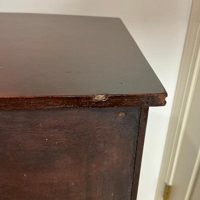 B225 Vintage Hepplewhite-Style Mahogany Tambour Door Secretary Writing Desk With Thonet Bentwood Bistro Cane Seat Chair