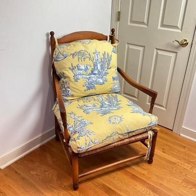 B229 Brunschwig & Fils Provincial Ladderback Chair With Cushions