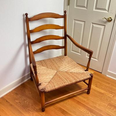 B229 Brunschwig & Fils Provincial Ladderback Chair With Cushions