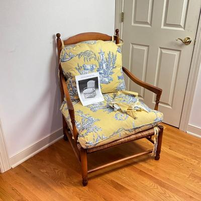 B229 Brunschwig & Fils Provincial Ladderback Chair With Cushions