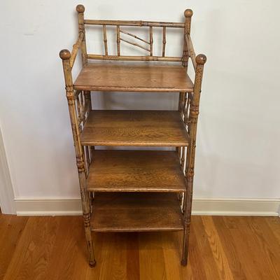B236 Antique Bamboo Etagere Shelf