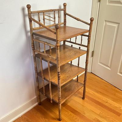 B236 Antique Bamboo Etagere Shelf